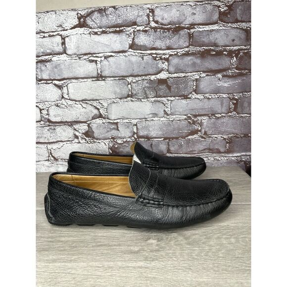 1901 Black Leather Penny Loafers Slip On Driving Shoes Men’s Sz 13M US/46EU - Picture 9 of 16